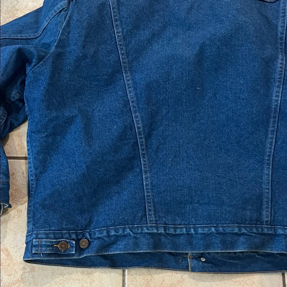VINTAGE EUC Wrangler Western Denim‎ Jacket Shearling Lining, Sz XXL